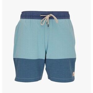 Faherty Brand Beacon Jade & Navy Blue Colorblock Swim Trunks